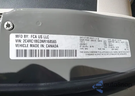 2022 Chrysler Pacifica Touring L from USA, damaged, VIN 2C4RC1BG3NR168565